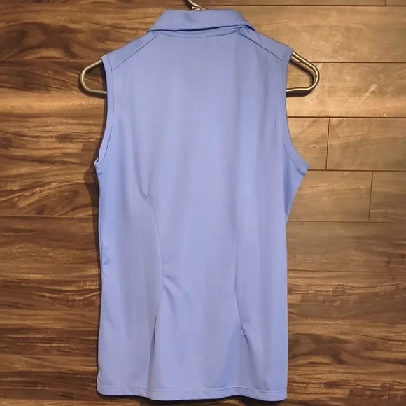 Nike Golf Women's Dri-FIT Sleeveless Polo Shirt - Silky Periwinkle Blue - Size M - Picture 9 of 9